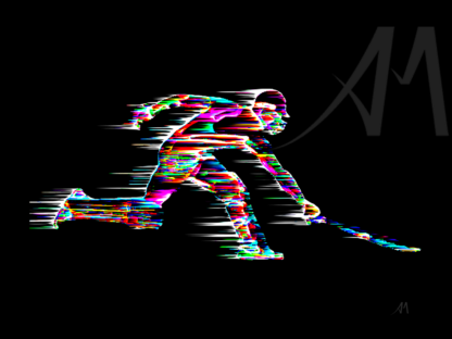 Cricket batsman reaching for crease digital art