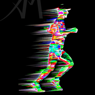 dazzling digital art marathon runner