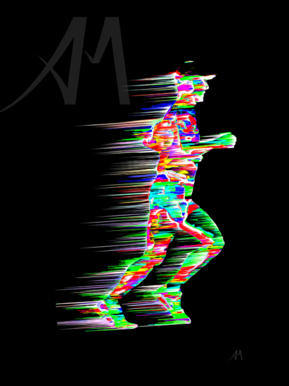 dazzling digital art marathon runner