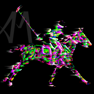 digital art polo player and horse