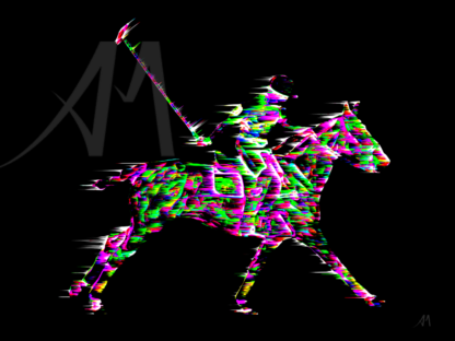 digital art polo player and horse