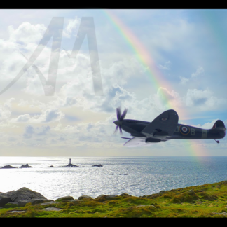 Spitfire in Cornwall near Land's End digital art