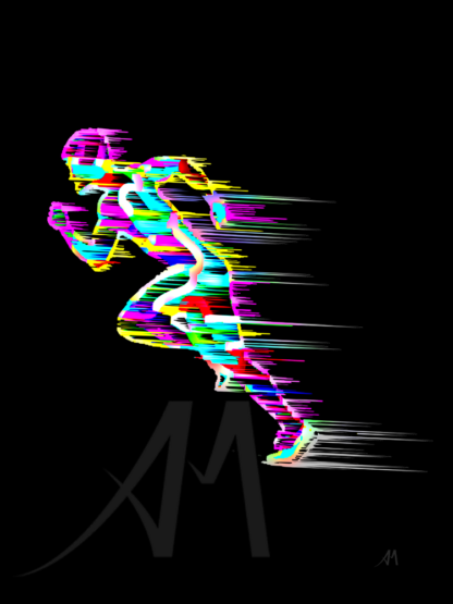 sprinter - digital art movement and colours