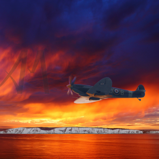 Spitfire and White Cliffs of Dover