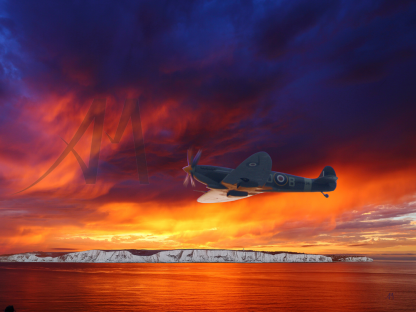 Spitfire and White Cliffs of Dover